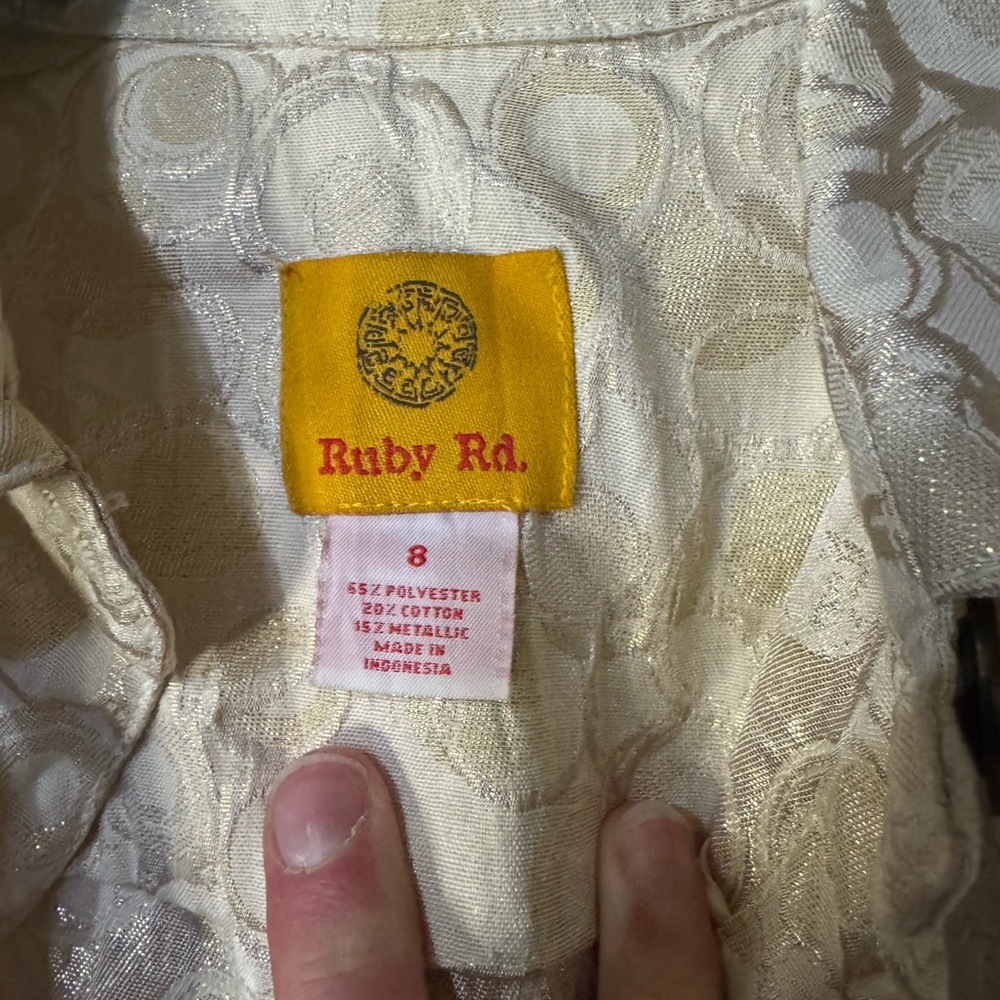 Ruby Rd. Elegant Cream Embroidered Circle Pattern… - image 2